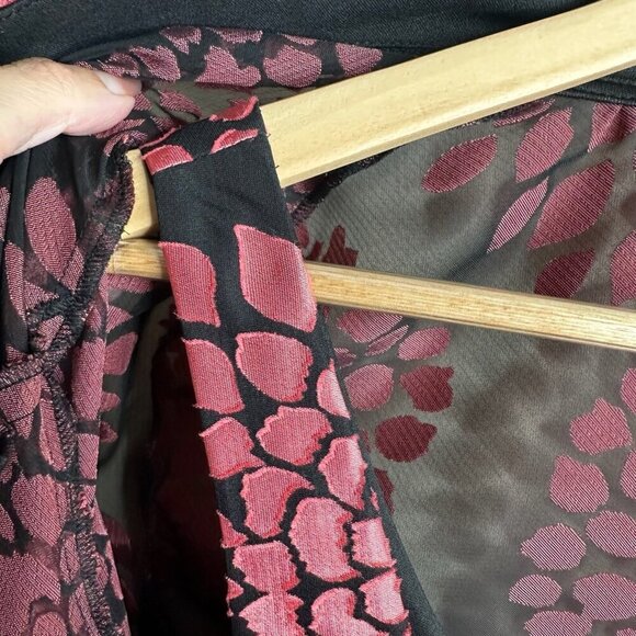 Alex Evenings 2 Piece Set Sleeveless Tank Blouse & Jacket Sz L Red Black Floral - Picture 7 of 13